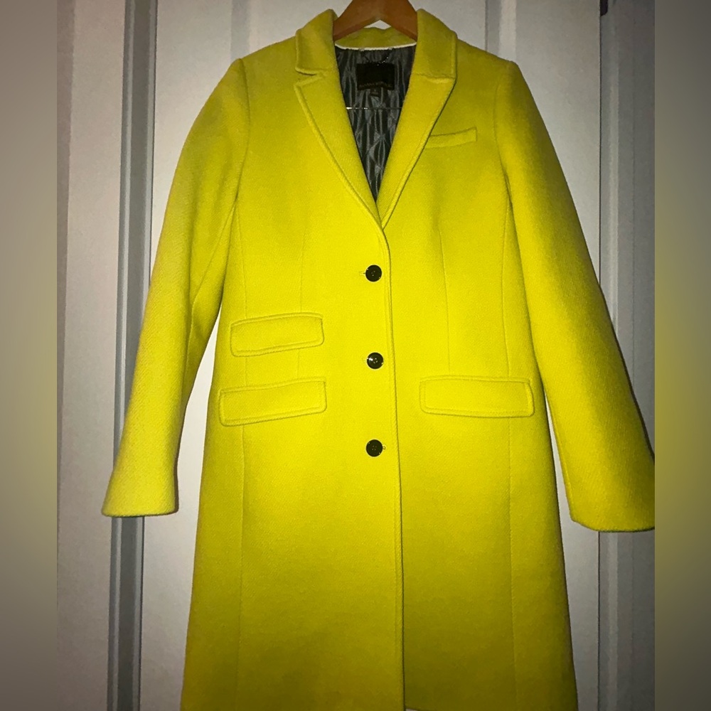 Banana Republic Vibrant Yellow Wool Blend Coat